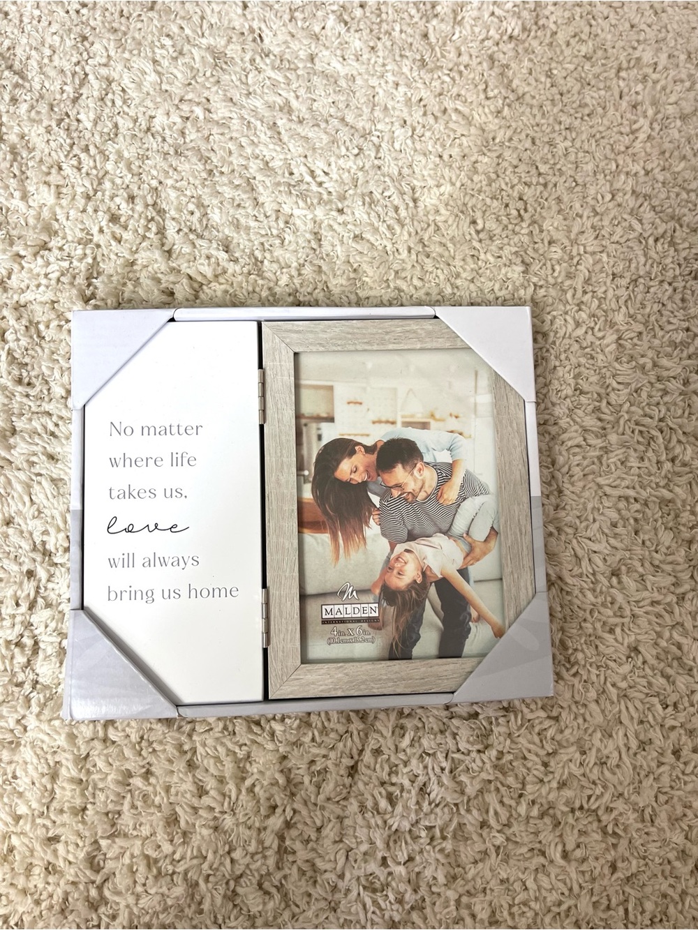 Malden White and Tan Textured Photo Frame Box